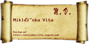 Miklóska Vita névjegykártya